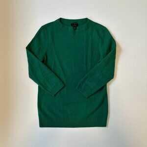 Pure cashmere kelly green crew neck basic pullover Talbots sweater womens XS